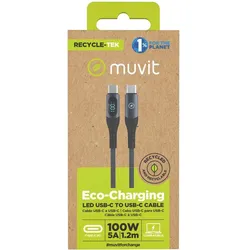 Muvit USB-C zu USB-C-Kabel MC147-R-A Grau (1 m), USB Kabel