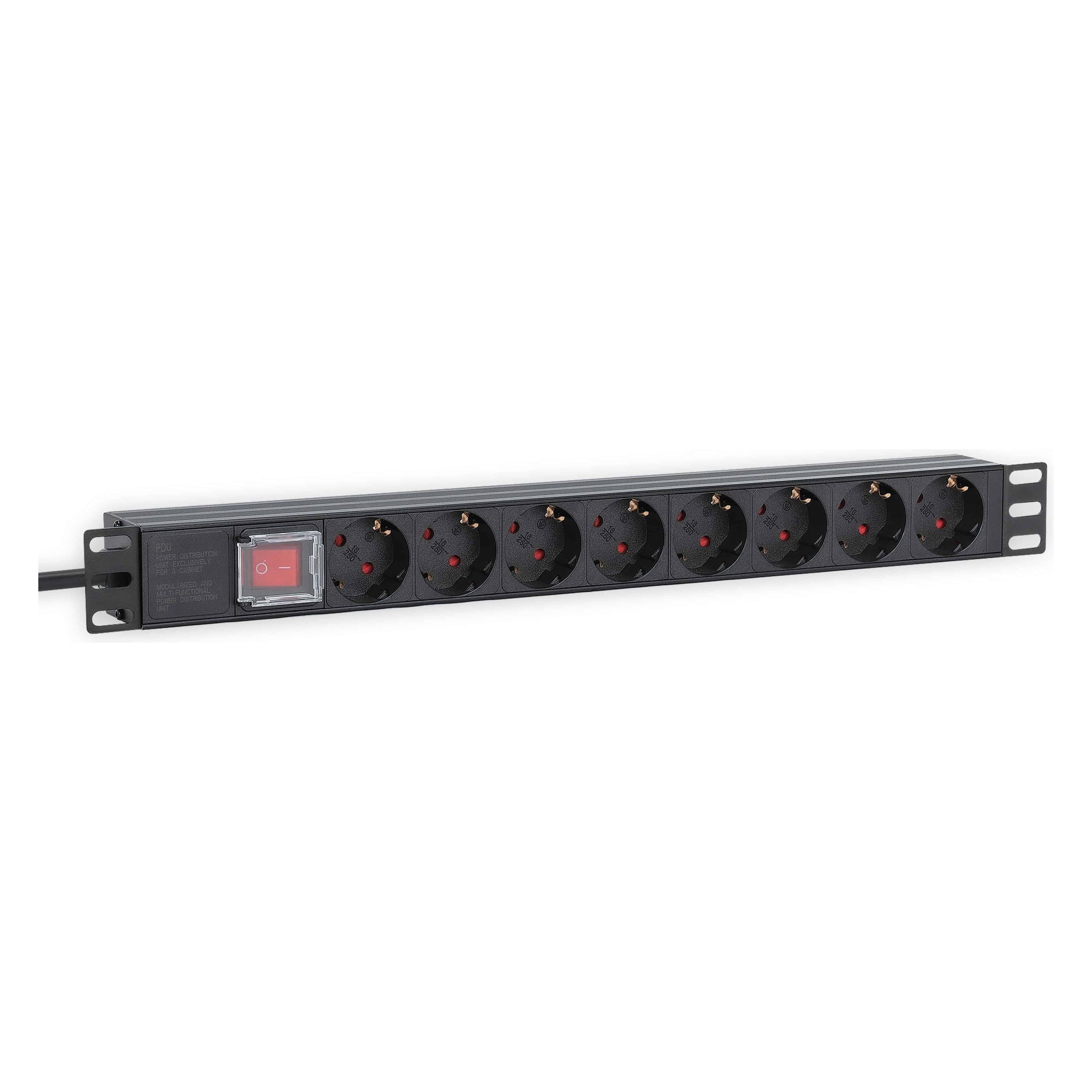 Intellinet 19" 8-fach Steckdosenleiste / PDU, Schutzkontakt, 1 HE (715126)