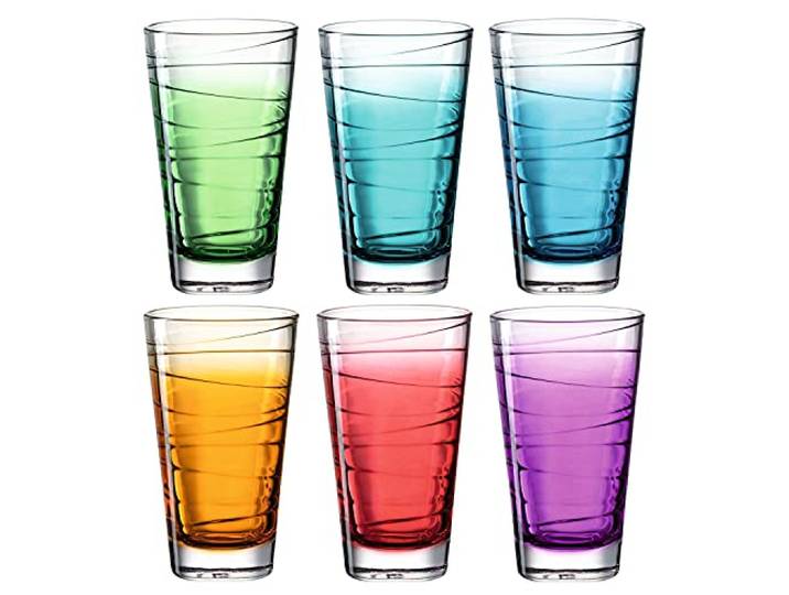 Leonardo Vario Struttura 026845 Lot de 6 verres à boire en verre coloré\, passe au lave-vaisselle\, 280 ml