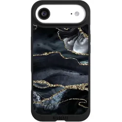 Nivocase Handyhülle für Apple iPhone Air Hülle NIVOpure Case Schwarz Glitzer Look Marmor Trends (Apple iPhone Air), Smartphone Hülle, Schwarz