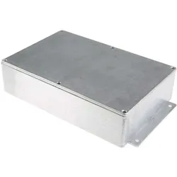 RS PRO Gehäuse Aluminium mit Flansch 222x146x55 (Gehäuse), Elektronikzubehör + Gehäuse, Silber