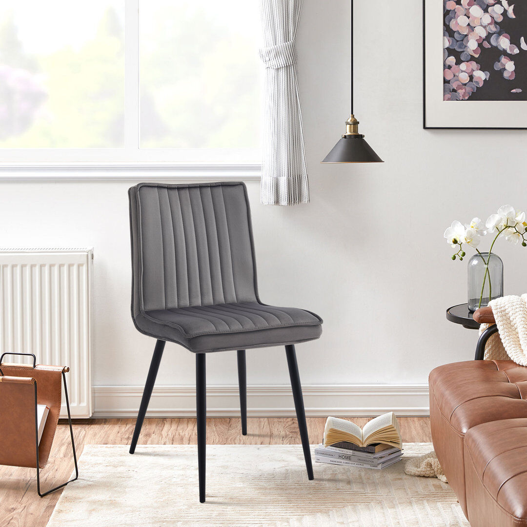 George Oliver Tys 49 cm H Fabric Side Chair Grey