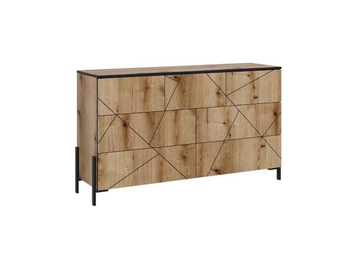 Vicco Kommode Hatto, Eiche, 139.8 x 80.2 cm mit 7 Schubladen, geeignet zur Ablage und Aufbewahrung im Schlafzimmer