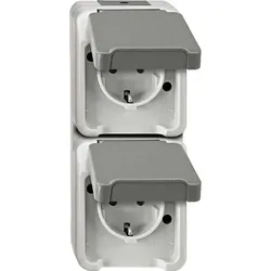 Merten SCHUKO-Doppel-Steckdose lichtgrau MEG2329-8029
