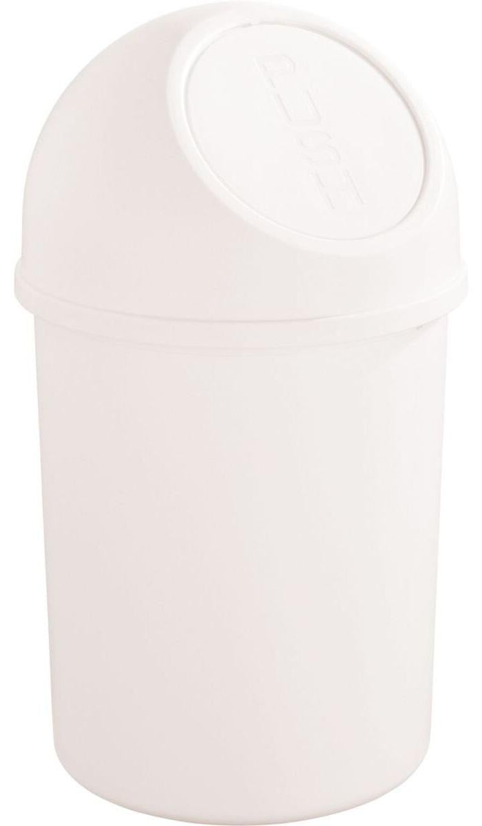 Helit Abfalleimer met push-inwerpopening, 6 liter, wit