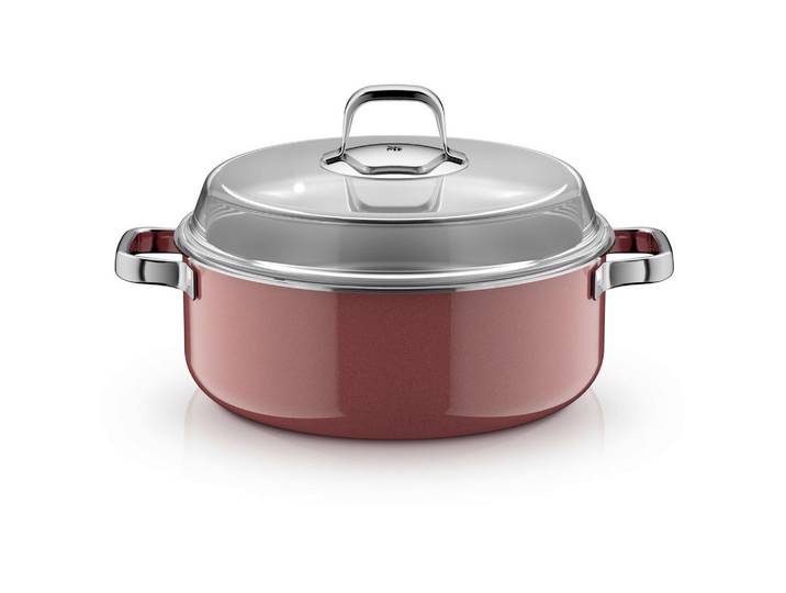 WMF Schmortopf Fusiontec® Mineral Pro, Hellrosa, Metall, 5,9 L, rund, Made in Europe, backofengeeignet, Kochen, Töpfe, Schmortöpfe