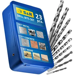 S&R Bohrer-Set HSS M2 Stahl 23-teilig