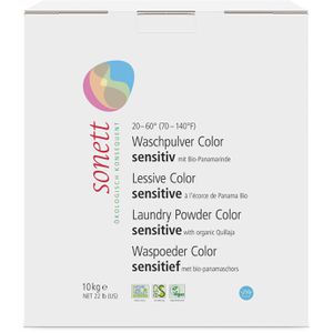 Sonett Waschmittel Color sensitiv, mit Bio-Panamarinde, DE1024, Pulver, ökologisch, 10 kg, Waschladungen 200