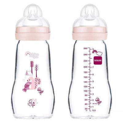 MAM Feel Good Zuigfles Glass Matt Girl 2 Maanden+ 260 ml Flaschen