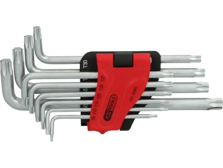 KS Tools 151.4880 Jeu de 10 clés mâles coudées - Clés Torx longues Jeu de 10 clés mâles longues TORX\, T8 à T50