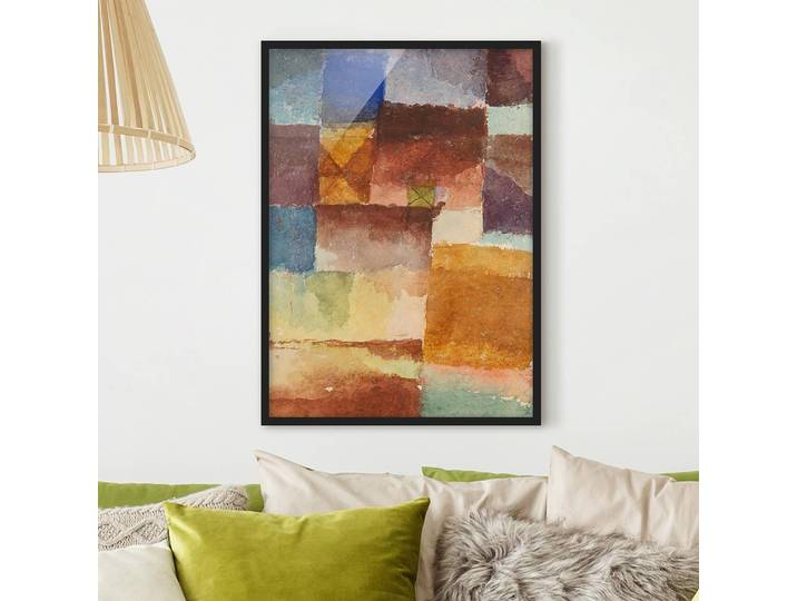 Tableau Paul Klee, Dans le désert Papier Cadre : placage en bois véritable Pin Marron 50 x 70cm