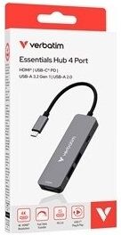 Verbatim Usb-C Essentials Multiport Hub 4 Port