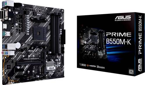 Asus PRIME B550M-K Mainboard Sockel (PC) AMD AM4 Formfaktor (Details) Micro-ATX Mainboard-Chipsatz AMD B550