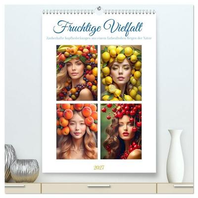 Fruchtige Vielfalt - Zauberhafte Kopfbedeckungen aus einem farbenfrohen Reigen der Natur (hochwertiger Premium Wandkalender 2027 DIN A2 hoch),