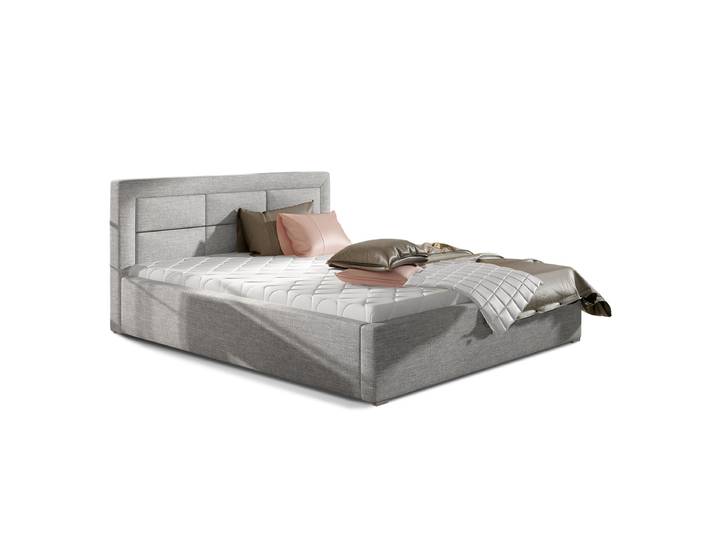 Lit coffre 180x200 sommier inclus Nael Gris