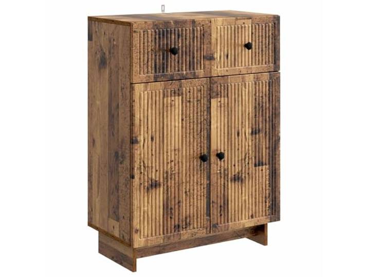 GHVBNMF Sideboard Altholz-Optik 66 x 34,5 x 90 cm Beistellschrank Kompakter Küchenschrank im Vintage-Design mit Schublade und Türen für Esszimmer und Flur sorgt für ordentlichen Stauraum.