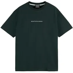 SCOTCH&SODA Herren T-Shirt - Core Logo Front Chest T-Shirt, Rundhals, Kurzarm, Logo, einfarbig Dunkelgrün / L