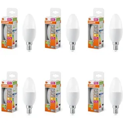 6er sparpack OSRAM E14 LED SUPERSTAR Lampe Kerzenform dimmbar matt 5.7W wie 40W warmweiß & blendfrei