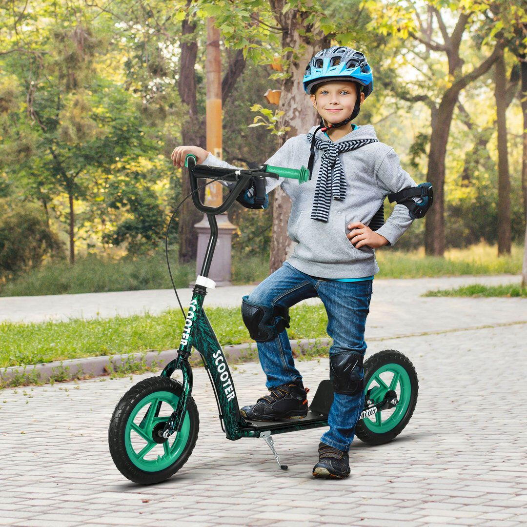 17 Stories AIYAPLAY Kids Scooter with Adjustable Handlebar, Kick Scooter Green 1