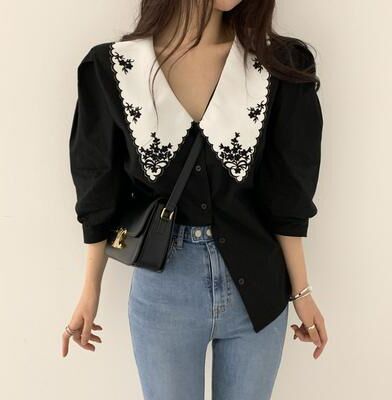 Lush Living Finds Retro Breeze Summer Blouse For Women Loose Fit Office Casual Top black 2xl