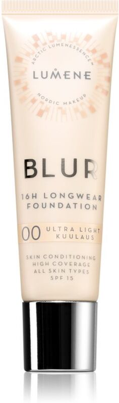 Lumene Blur 16h Longwear long-lasting foundation SPF 15 shade 00 Ultra Light (Warm) 30 ml