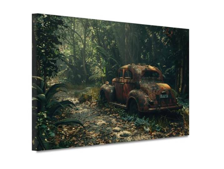 Auto schilderij, Voertuig wanddecoratie, Canvas schilderij Natuur, Muurdecoratie landelijk, Canvas schilderij woonkamer, Woonaccessoires canvas 150x100 cm