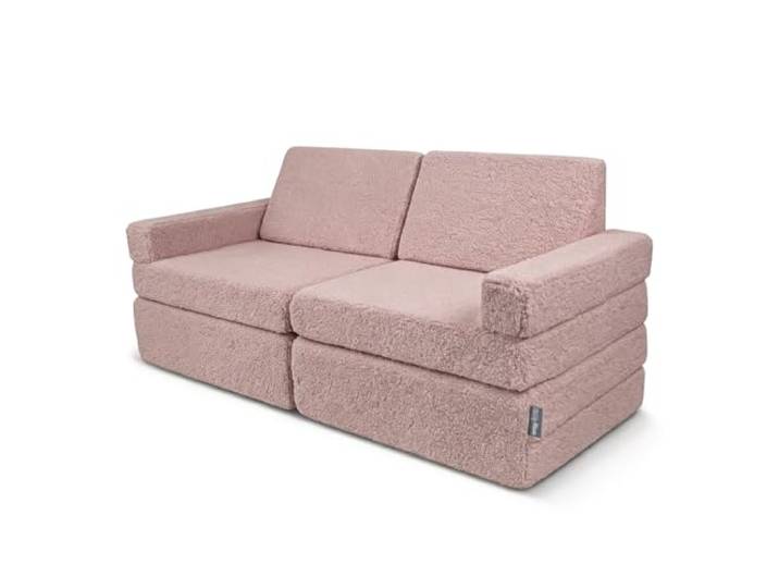 KiddyMoon Modulares Spielsofa Für Kinder Aus Schaumstoff, Klappbar, Weiches Kindersofa Zum Spielen, Entspannen Und Schlafen Im Kinderzimmer, Rosa