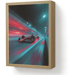 WANDLEUCHTE MIT AKKU Rennwagen - Rot - Geschwindigkeit LED 30x40 cm Wandlampe