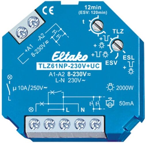 Eltako Interrupteur temporisé d’escalier 8-230VUC,1S,16A TLZ61NP-230V+UC (61100301)