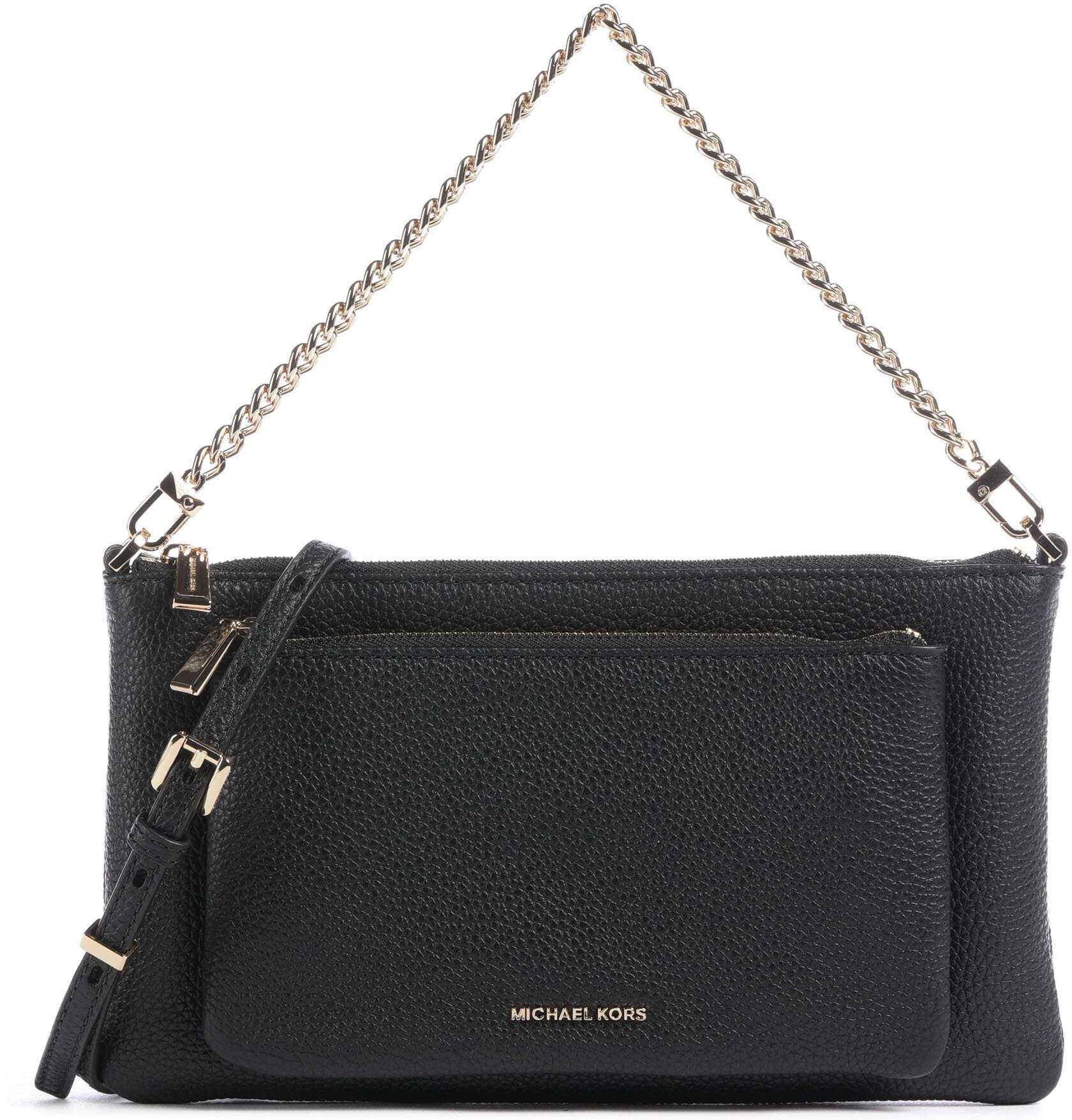 Michael Kors Jet Set Umhängetasche aus Leder, schwarz