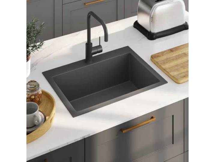 Xolmizyn Einbauspüle Edelstahl Schwarz, Küchenspüle mit X-Form Ablauf Handgefertigt, Schalldämmende Pads, Für Unterbau & Einbau geeignet