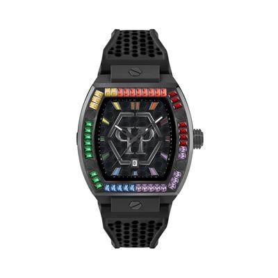 Luxusuhr PHILIPP PLEIN "Hexagon", bunt (0221, schwarz, multicolorot), Armbanduhren, Herren