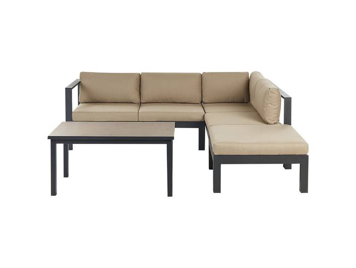 LOUNGE-SET 5-Sitzer Schwarz Messina
