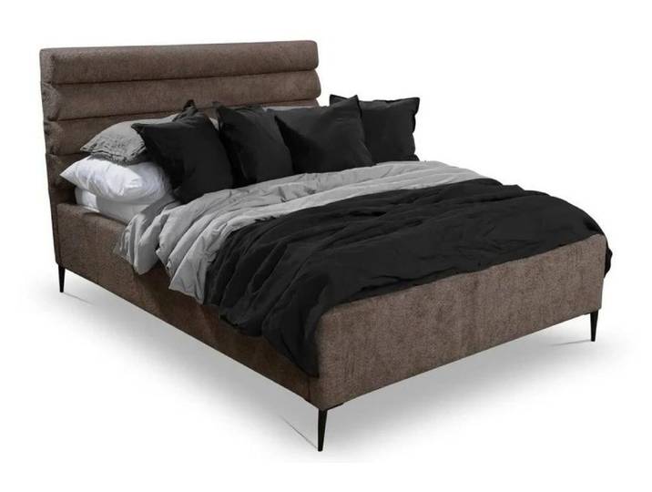 Xlmoebel Polsterbett Modernes Doppelbett in Braun mit hochwertigem Design und Matratze (Doppelbett, Bett), Hergestellt in Europa