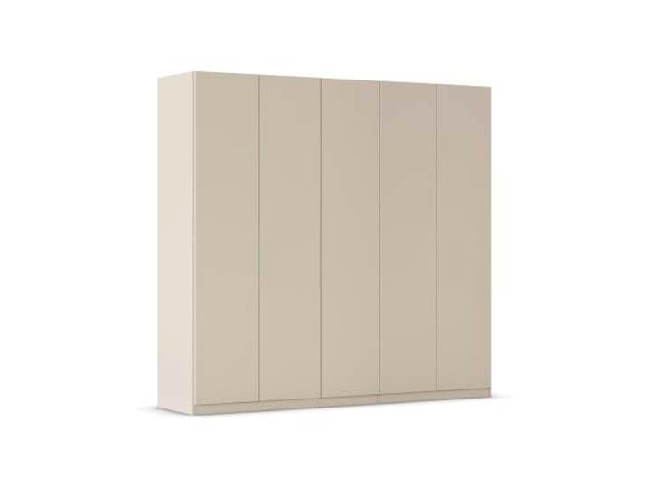 Rauch Möbel LUNIK, Kleiderschrank, Farbe Beige, Breite 226 cm Schrank mit patentiertem Schnellmontagesystem, 5-türig, Push-to-open-Funktion, Zubehör Classic, Schlafzimmer, Garderobe
