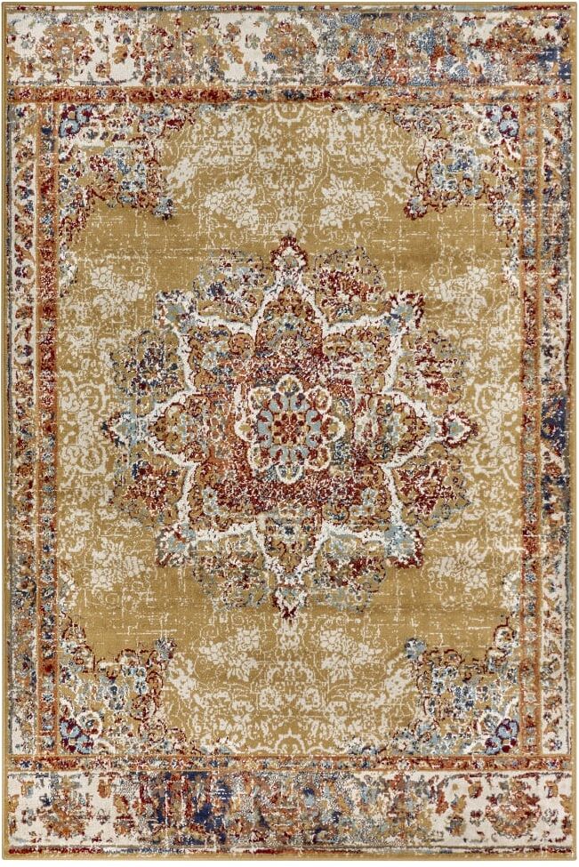 STUDIO DECO Tapis style vintage moderne doré 140x200cm Doré 200x1x140cm