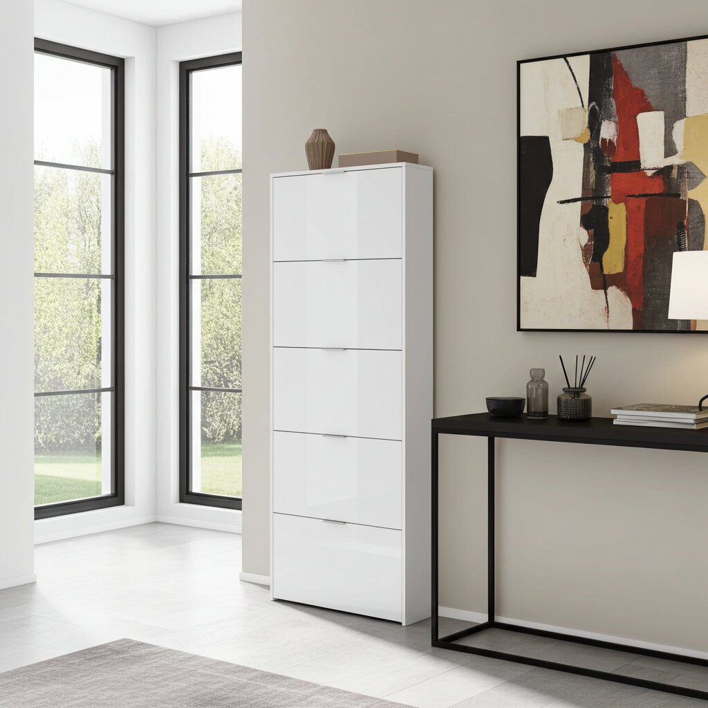 Brayden Studio 13 Pair Shoe Storage Cabinet White 13