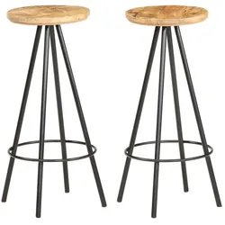 vidaXL, Barhocker, Lindendorf (Raues Mangoholz (2 Stück))