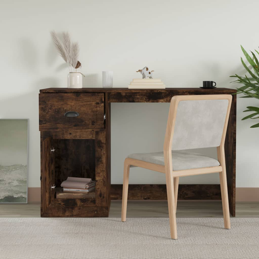 Marlow Home Co. Serlin Solid Wood Writing Desk Smoked Oak