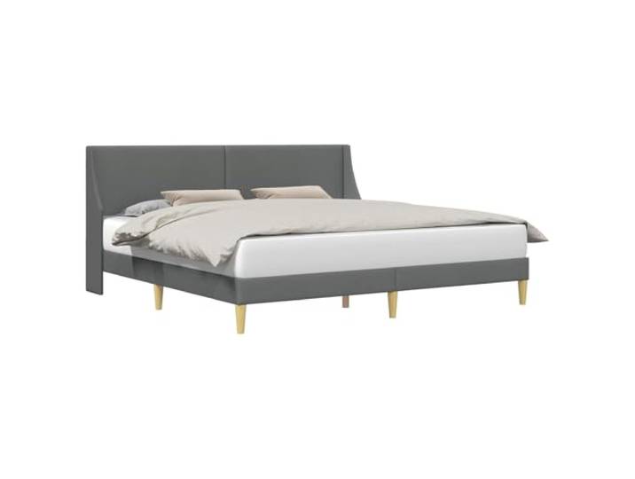 HMDNGOUT Bettrahmen mit Kopfteil Dunkelgrau 180 x 200 cm Samt, Moderner Bettrahmen aus robustem Sperrholz mit gedrehten Beinen, Fleckenresistenter Samtbezug, Fester Lattenrost für optimale