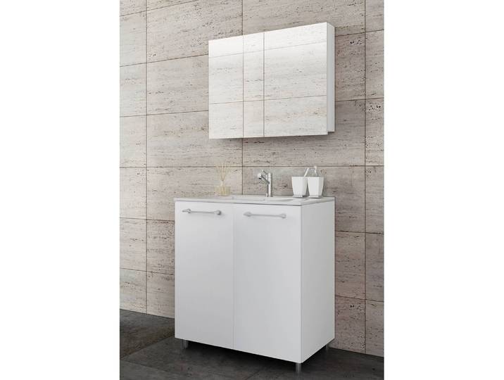 Badezimmerset Melville VI 3-teilig 80cm Weiß/Weiß