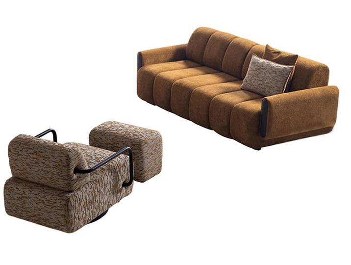 JVmoebel Sofa Buntes Wohnzimmermöbel im modernen Stil mit Pouf, 3 Teile