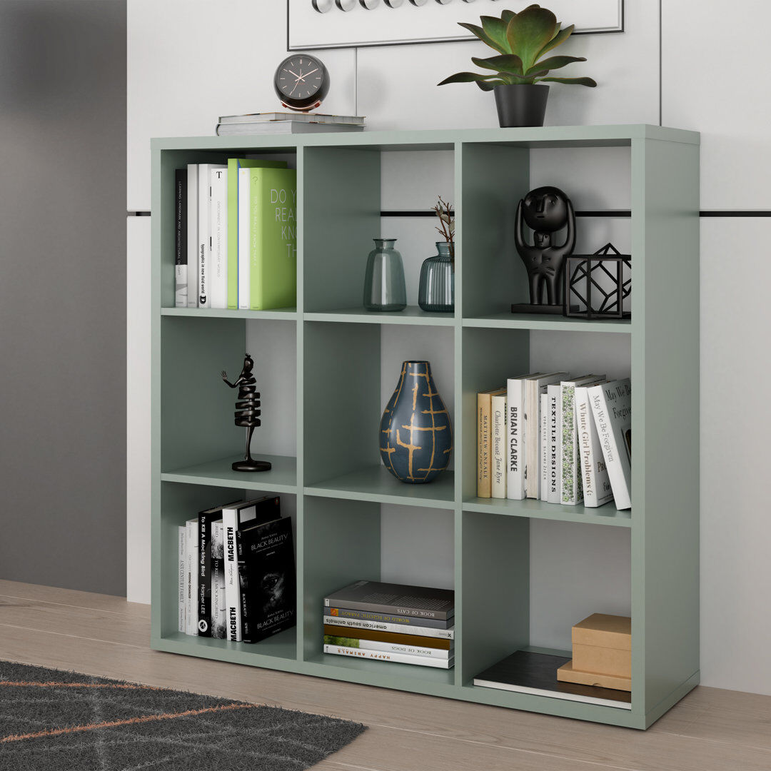 Ebern Designs Cube Bookcase Green (9 Shelves) 107.3cm.H x 107.3cm.W x 107.3cm.D