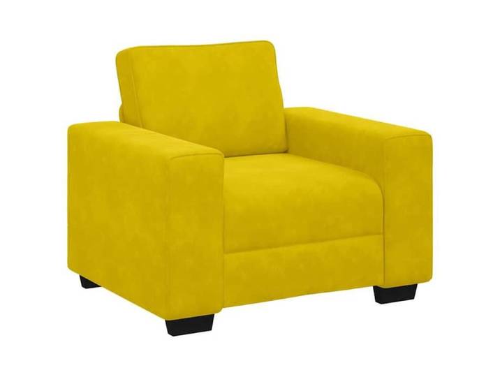 Meuble - Sofa salon - Jaune - Fauteuil canapé jaune 100x77x82 cm velours_12543