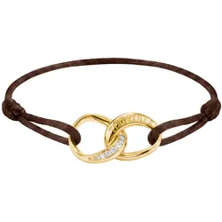 Thomas Sabo A2236-M03-2-L24V Damen Textil-Armband Together Vergoldet Braun