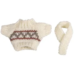 Rayher Dekoartikel mehrfarbig Wichtel Mini Strickpullover Lasse + Schal, 1 Set