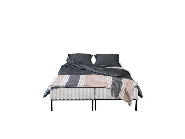 Kaiser Möbel Bett Mooka 4in1-Multifunktions-System Stoff Velo Hellgrau, Holz, 160x200 cm, Schlafzimmer, Betten
