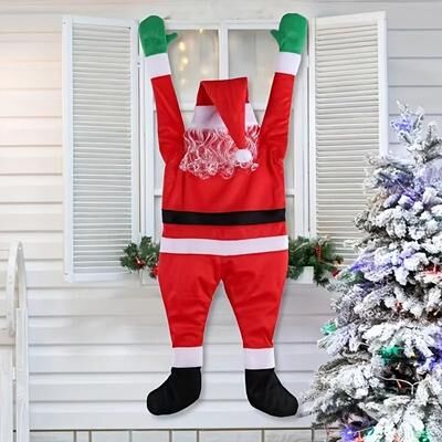 Uplifted Finds Climbing Santa Decor Large Polyester Santa For Indoor And Outdoor Christmas Decoration Climbing Santa Decor Large Polyester Santa For Indoor And Outdoor Christmas Decoration
