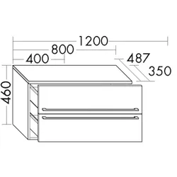 Burgbad Unterschrank Cube PG3 460x800x350 Trend- oder RAL-Farbe HGL, USBC080F5340 USBC080F5340
