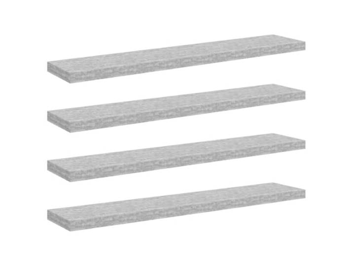 vidaXL 4X Schweberegal Wandregal Schwebend Bücherregal Wandboard Hängeregal Dekoregal Freischwebend Regal Betongrau 120x23,5x3,8cm MDF